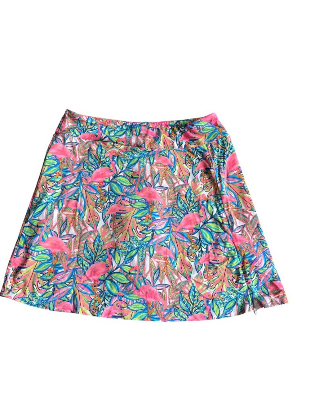 Lulu-B Skort Colorful Flamingo Print Golf Funky Athletic Womens Small